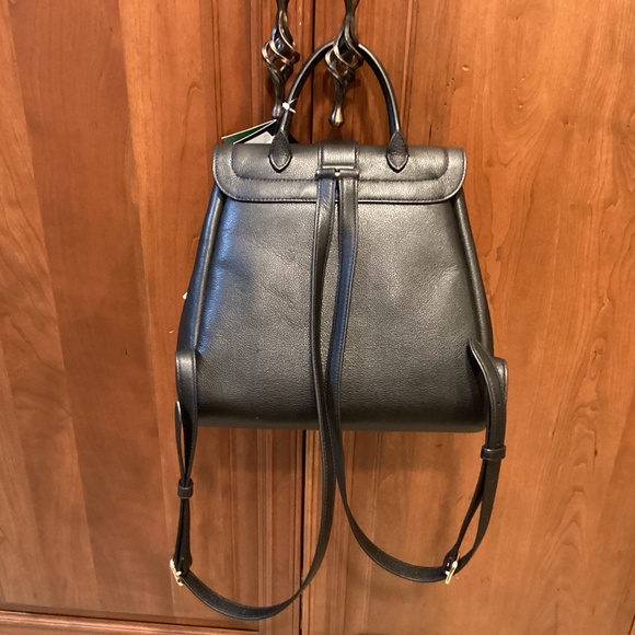 Kate Spade NY Nouveau Black Pebbled Leather Flap Bag/Purse/Backpack Medium Size - Picture 7 of 16